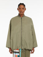 Water-Repellent Twill Bomber Jacket for Women - Sage Green - Max Mara UAE