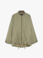 Water-Repellent Twill Bomber Jacket for Women - Sage Green - Max Mara UAE