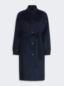 Double-Sided Wool Drap Coat for Women - Navy - Max Mara UAE