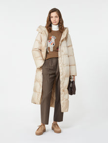 Reversible down jacket in water-repellent canvas