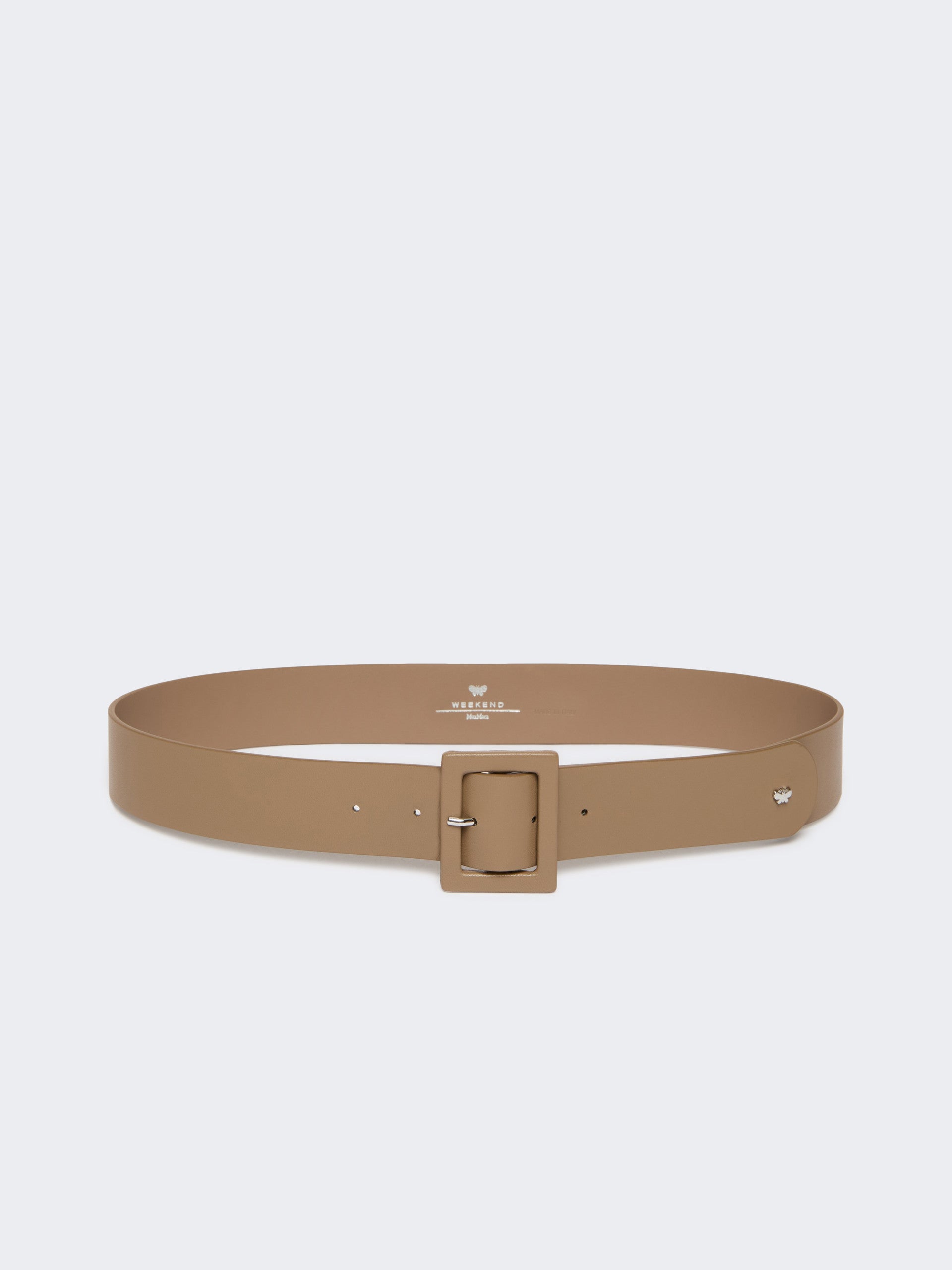 Shiny Nappa Leather Belt for Women - Turtledove - Max Mara UAE