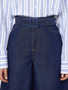 Raffia Effect Belt for Women - Ultramarine - Max Mara UAE