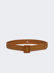 Raffia Effect Belt for Women - Tangerine - Max Mara UAE