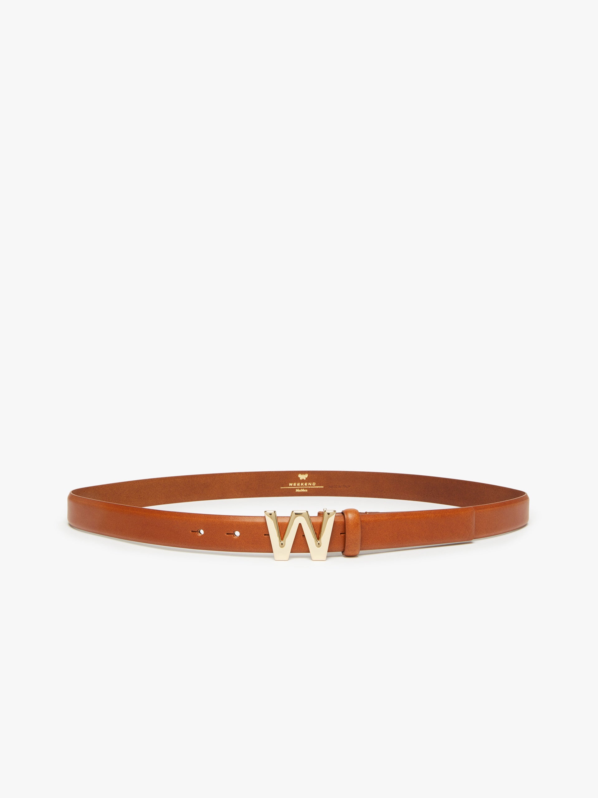 Branded Buckle-Embellished Leather Belt for Women - Make Up Lumiere - Max Mara UAE