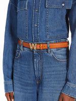 Branded Buckle-Embellished Leather Belt for Women - Make Up Lumiere - Max Mara UAE