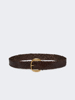 max mara braided leather belt for women
