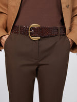 max mara braided leather belt for women