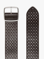 Perforated Leather Belt for Women - Dark Brown - Max Mara UAE