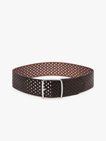 Perforated Leather Belt for Women - Dark Brown - Max Mara UAE