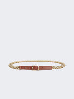 max mara metallic chain and leather belt for women