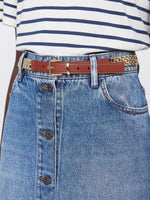 max mara metallic chain and leather belt for women