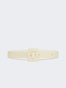 Shiny Nappa Leather Belt for Women - Ivory - Max Mara UAE