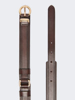 max mara leather belt with rectangular rings for women