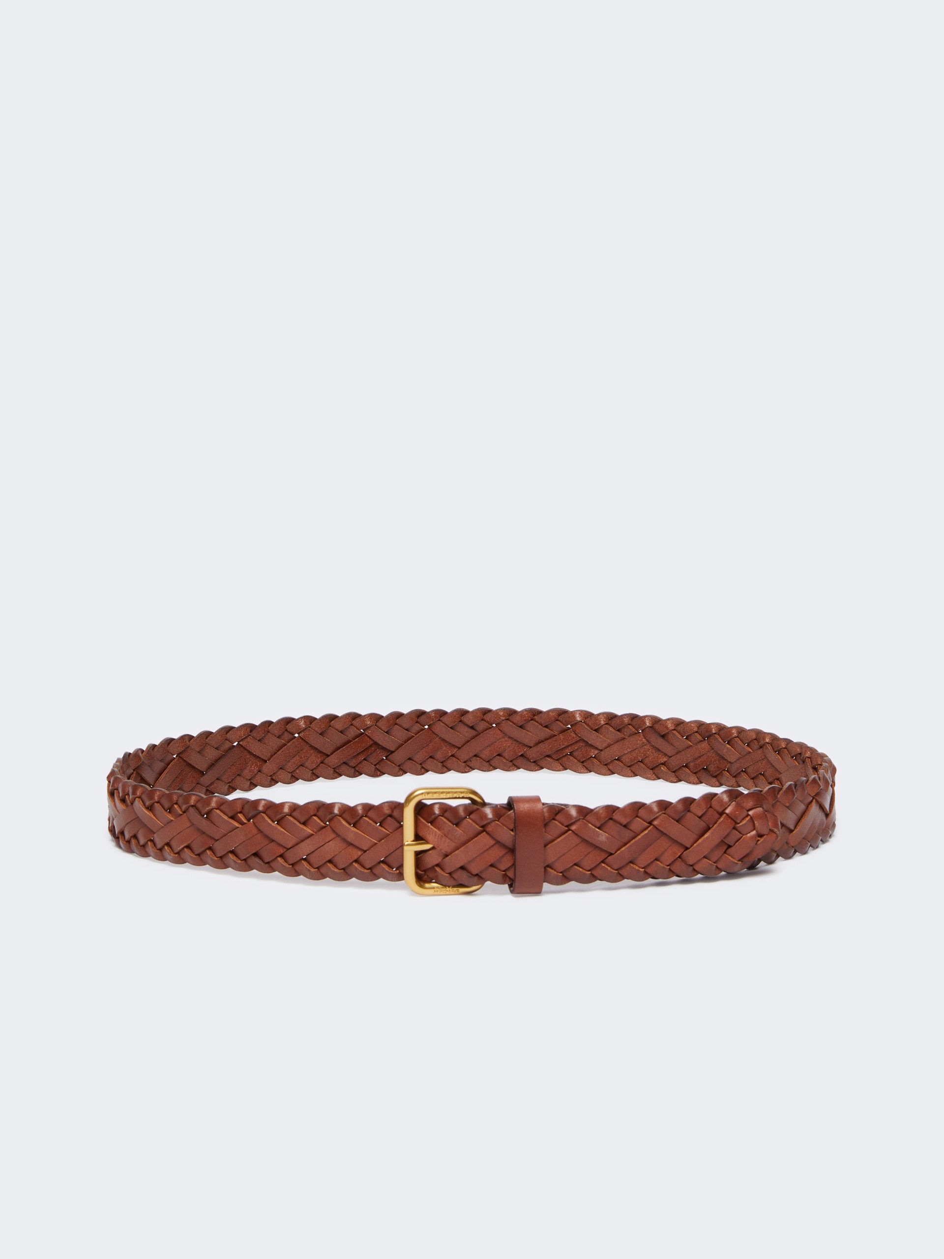 Woven Leather Belt for Women - Tobacco - Max Mara UAE