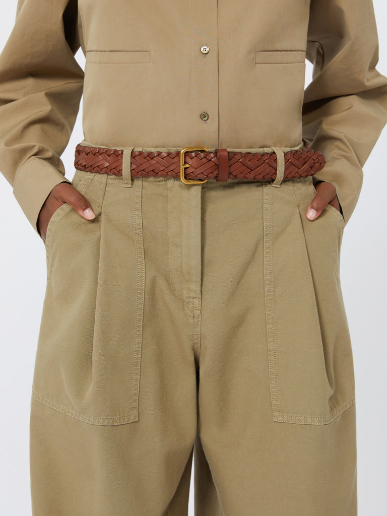 max mara woven leather belt