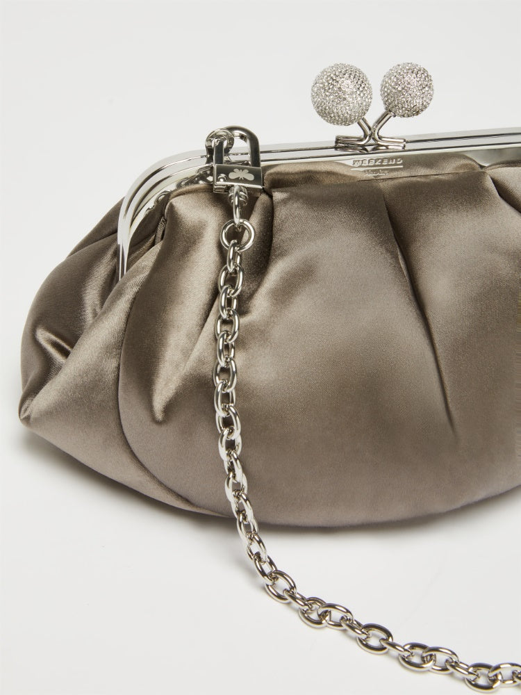 Small satin Pasticcino Bag with rhinestones