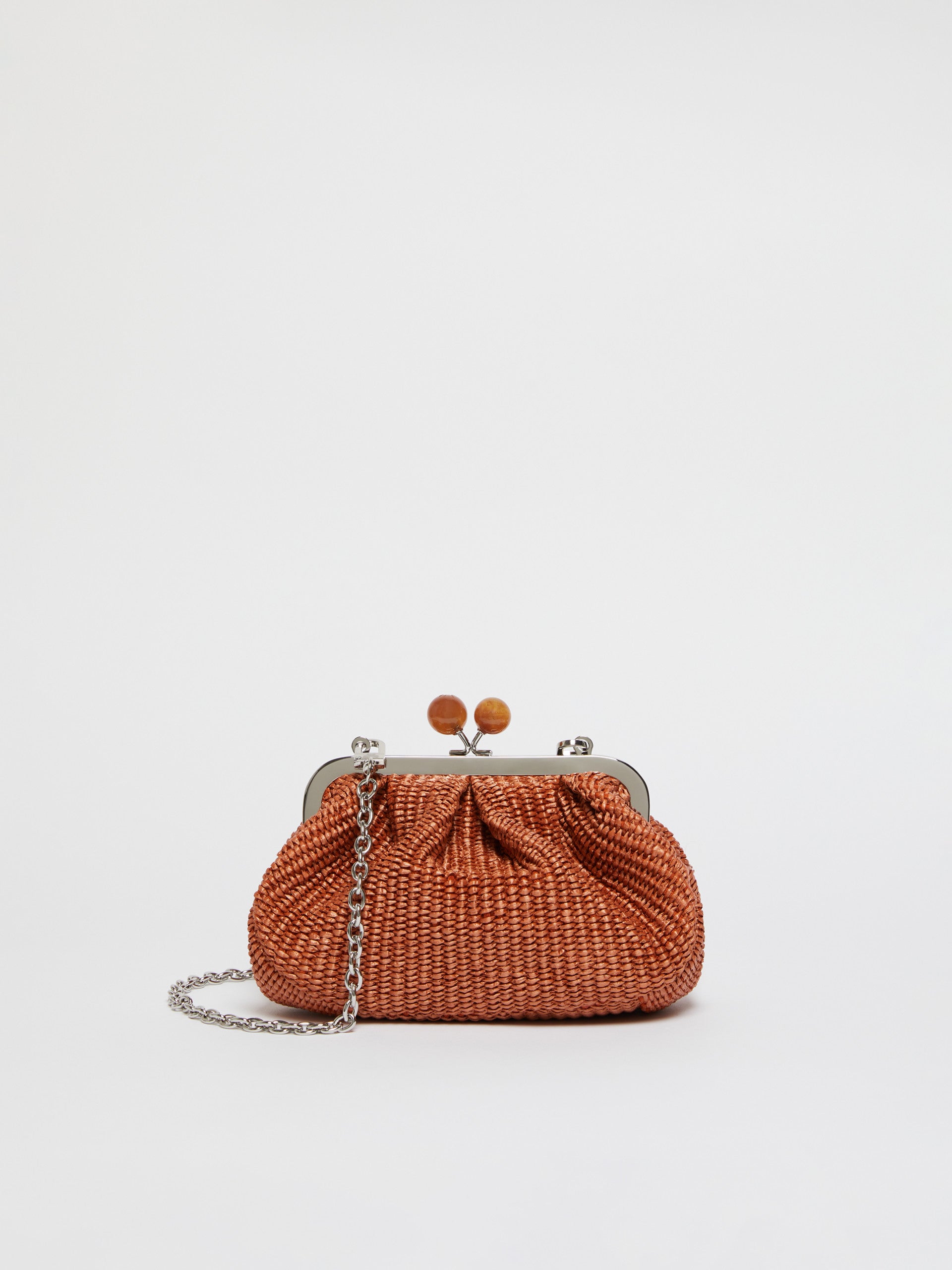 Small Raffia-Effect Pasticcino Bag for Women - Rust - Max Mara UAE