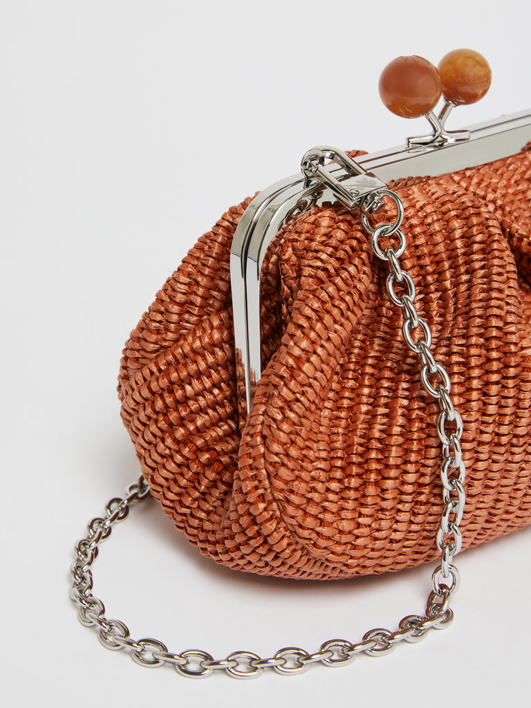 max mara small raffia-effect pasticcino bag