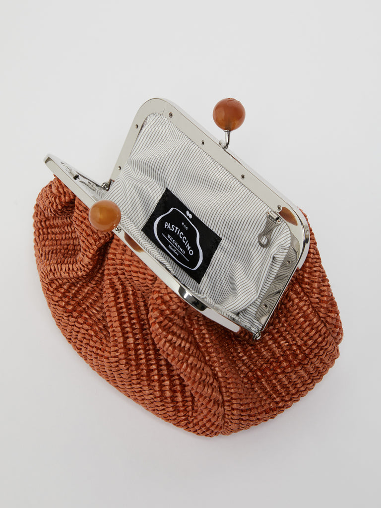 max mara small raffia-effect pasticcino bag