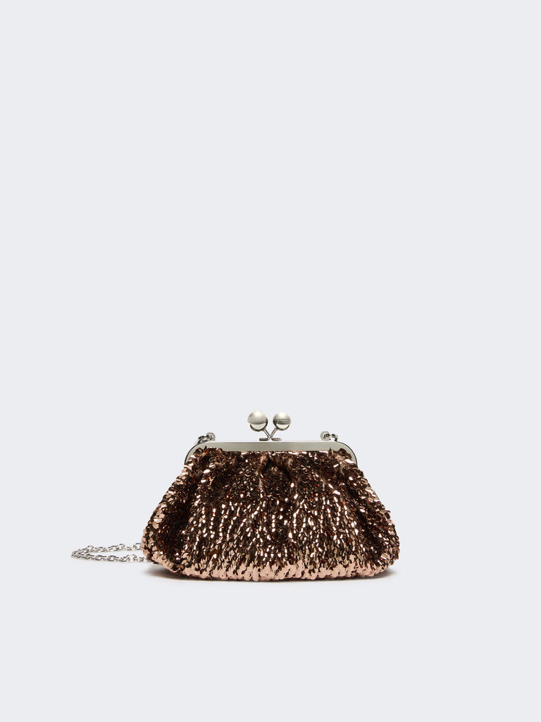Sequin-adorned small satin Pasticcino Bag