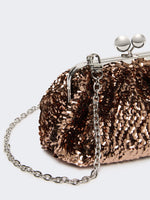 Sequin-adorned small satin Pasticcino Bag
