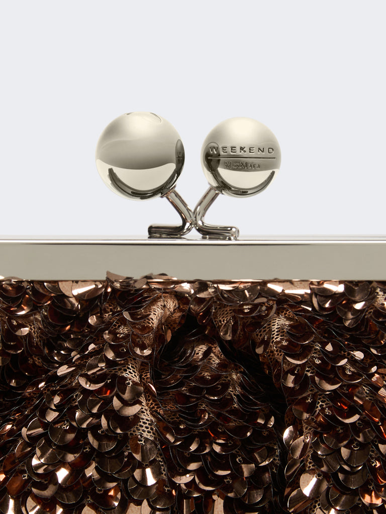 Sequin-adorned small satin Pasticcino Bag