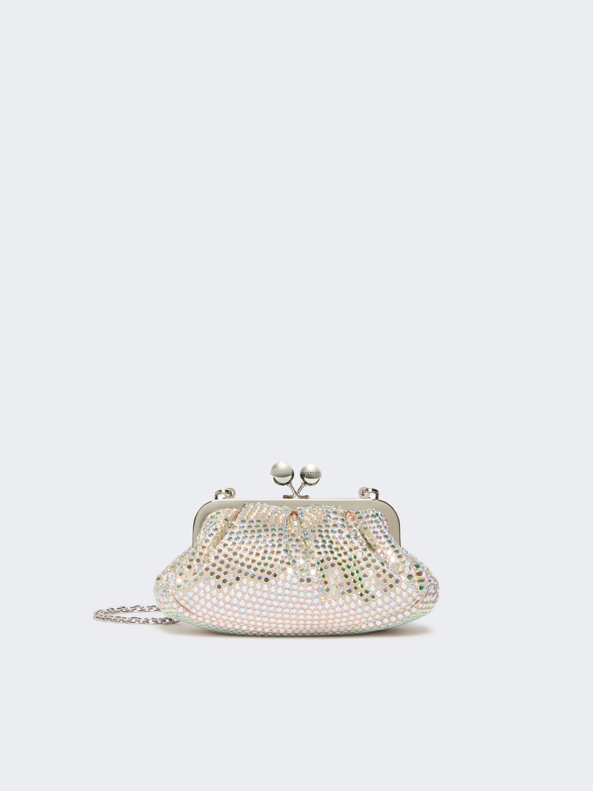 Rhinestone-Adorned Small Satin Pasticcino Bag for Women - Antique Rose - Max Mara UAE