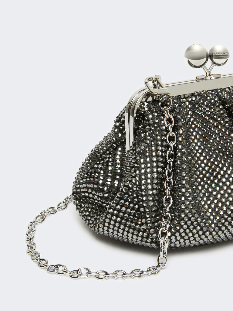 Small Pasticcino Bag in satin with rhinestones
