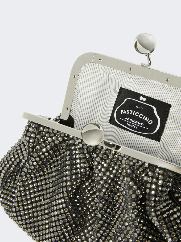 Small Pasticcino Bag in satin with rhinestones