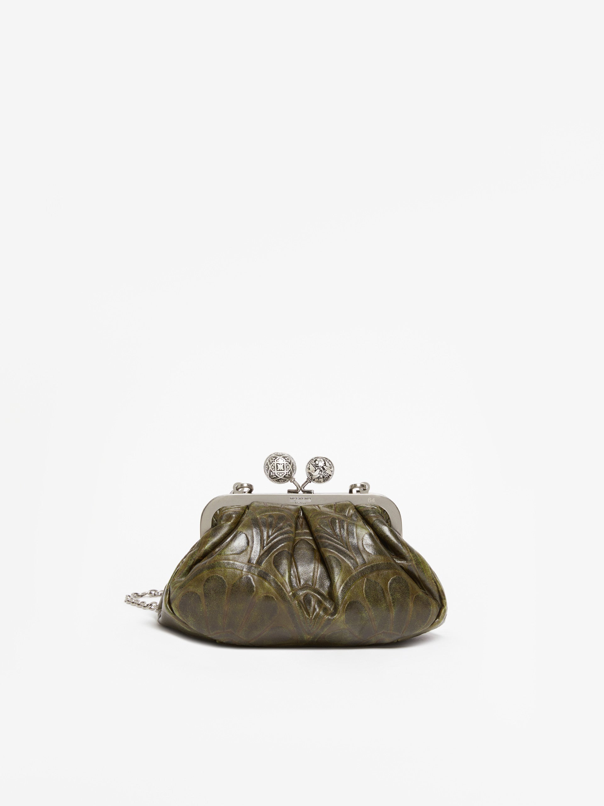 Small Smooth Leather Pasticcino Bag for Women - Dark Green - Max Mara UAE