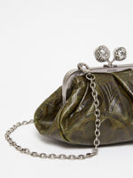 Small Smooth Leather Pasticcino Bag for Women - Dark Green - Max Mara UAE