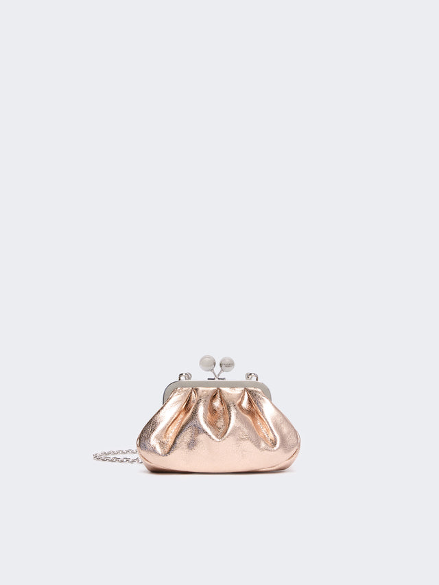 max mara extra-small pasticcino bag in metallic leather for women