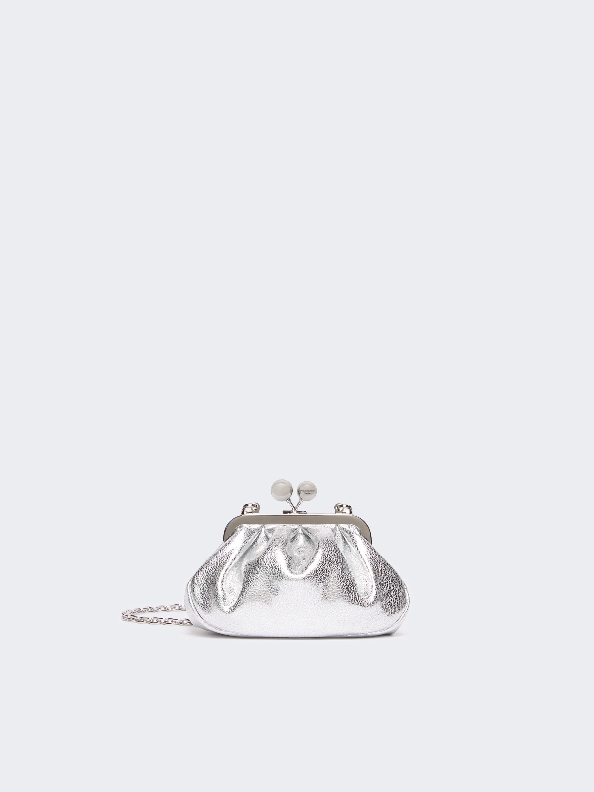max mara extra-small pasticcino bag in metallic leather for women