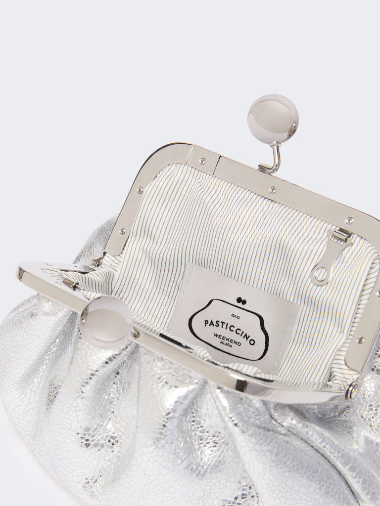 max mara extra-small pasticcino bag in metallic leather