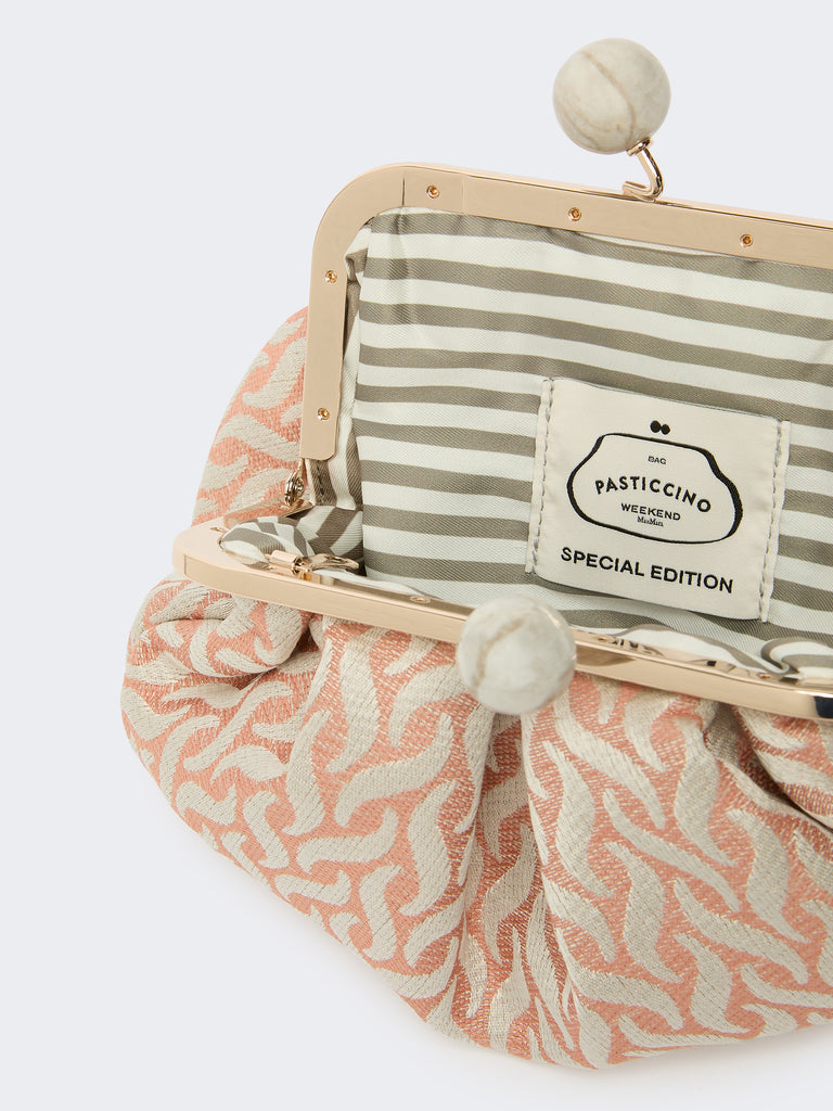 max mara small pasticcino bag in linen, silk and cotton jacquard