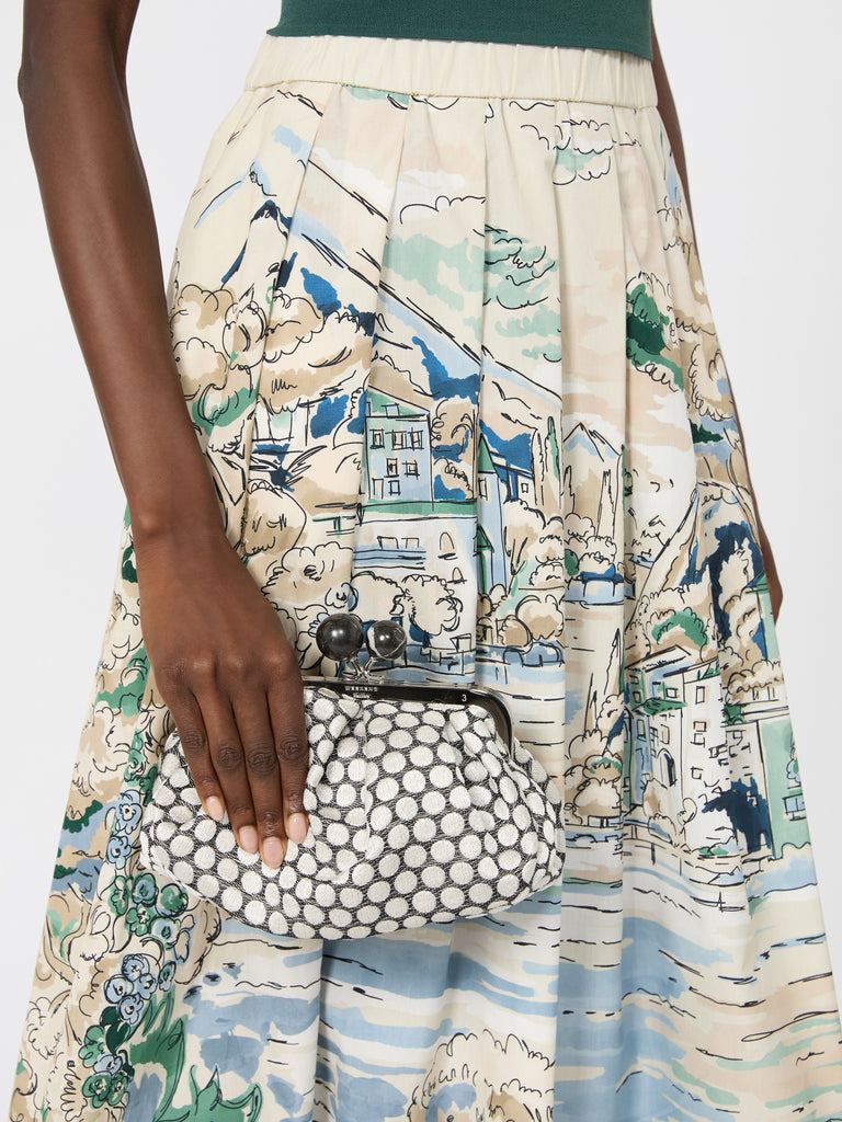 max mara small pasticcino bag in linen, silk and cotton jacquard