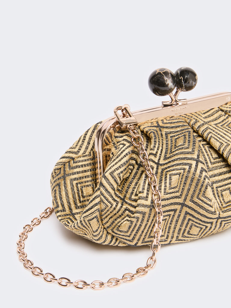 max mara small pasticcino bag in linen, silk and cotton jacquard
