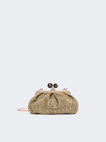Small Pasticcino Bag In Linen, Silk And Cotton Jacquard for Women - Yellow - Max Mara UAE