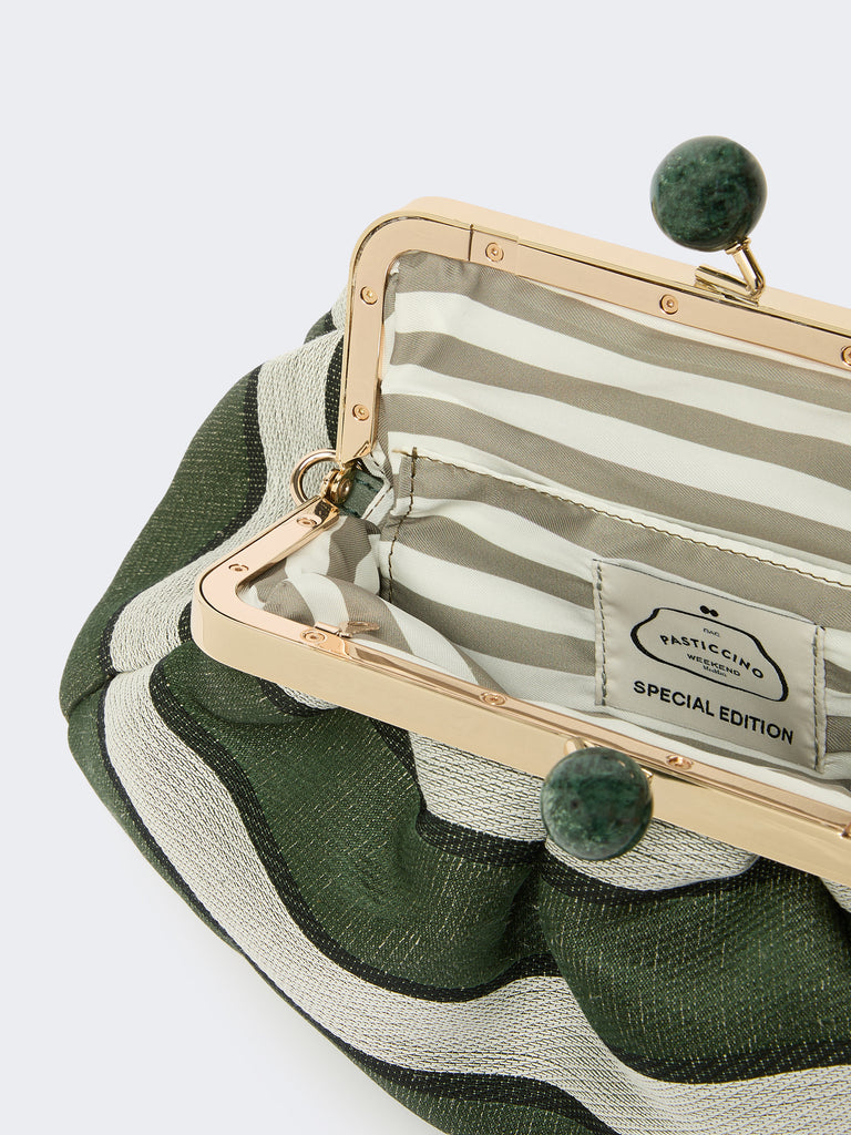 max mara medium pasticcino bag in linen, silk and cotton jacquard