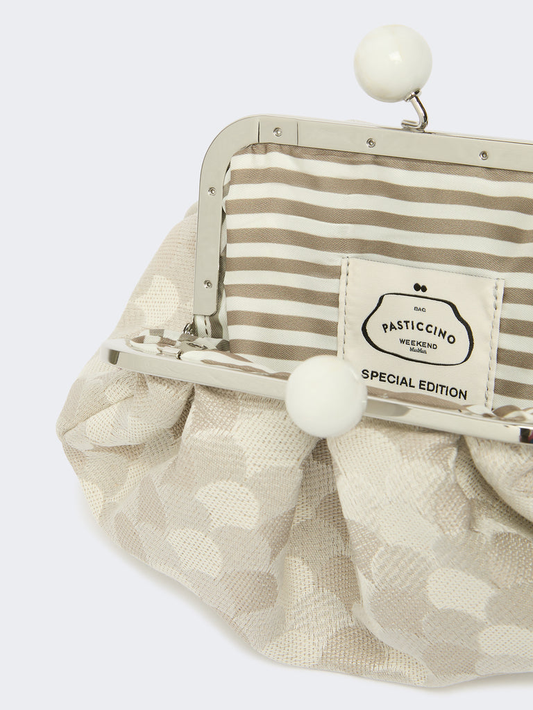 max mara small pasticcino bag in linen, silk and cotton jacquard