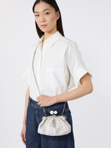 Small Pasticcino Bag In Linen, Silk And Cotton Jacquard for Women - White - Max Mara UAE