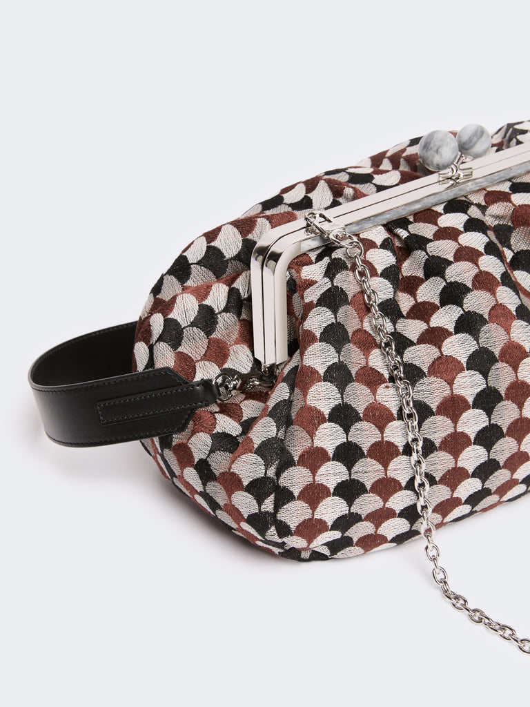 max mara large pasticcino bag in linen, silk and cotton jacquard