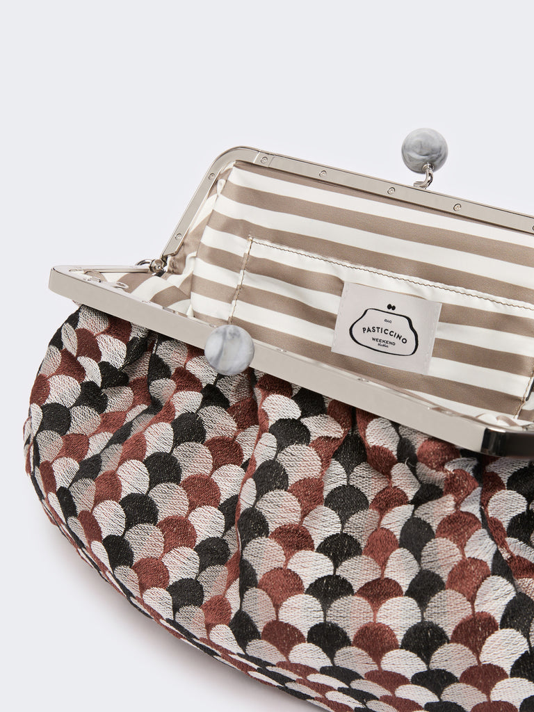 max mara large pasticcino bag in linen, silk and cotton jacquard