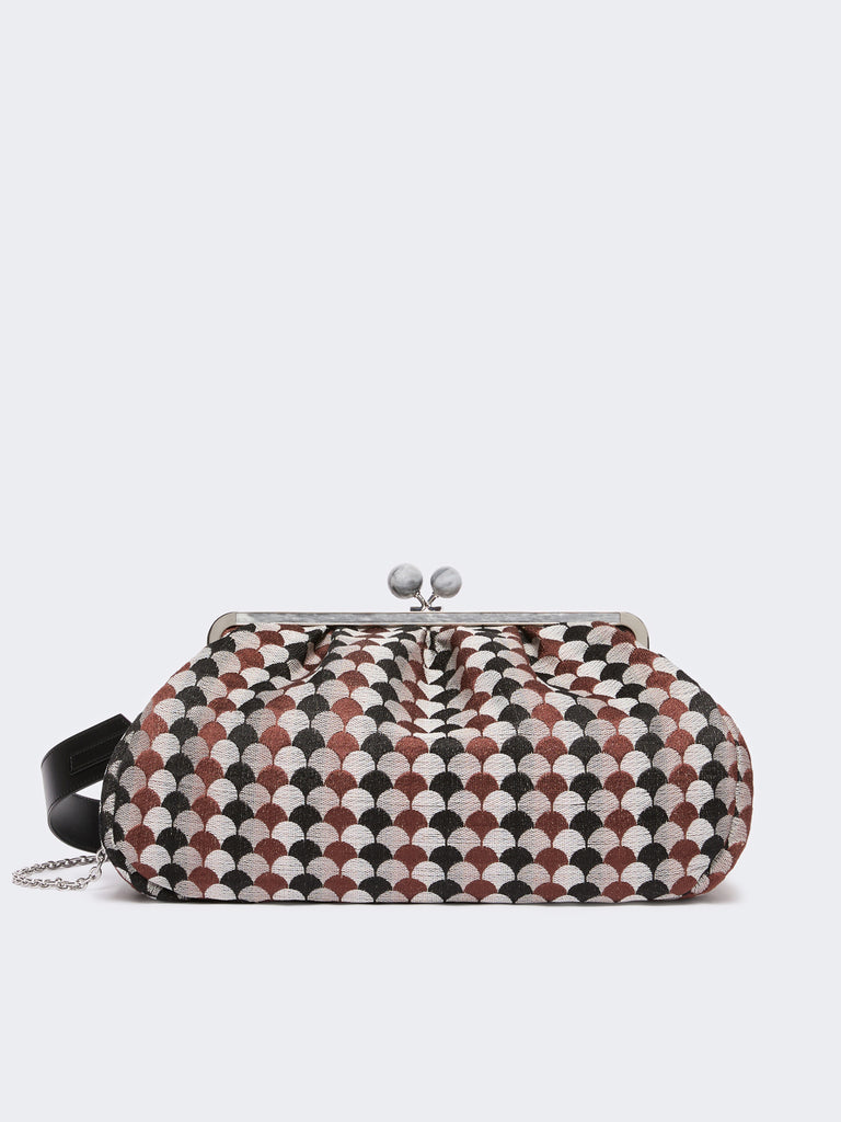 max mara large pasticcino bag in linen, silk and cotton jacquard