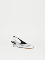 Laminated Nappa Leather Slingbacks for Women - Silver - Max Mara UAE