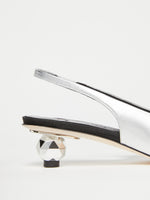 Laminated Nappa Leather Slingbacks for Women - Silver - Max Mara UAE