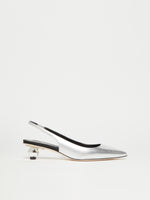 Laminated Nappa Leather Slingbacks for Women - Silver - Max Mara UAE