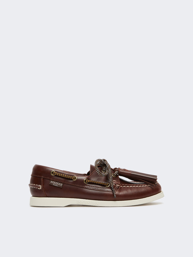 Leather boat moccasins