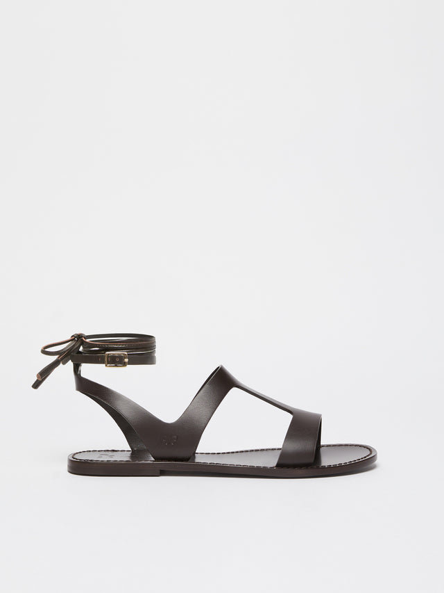 Leather Sandals for Women - Brown - Max Mara UAE