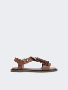 max mara leather sandals with tassels for women